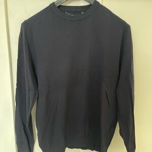 Porter & Ash Fine Quality LARGE slim deep navy blue Men’s crewneck sweater NEW